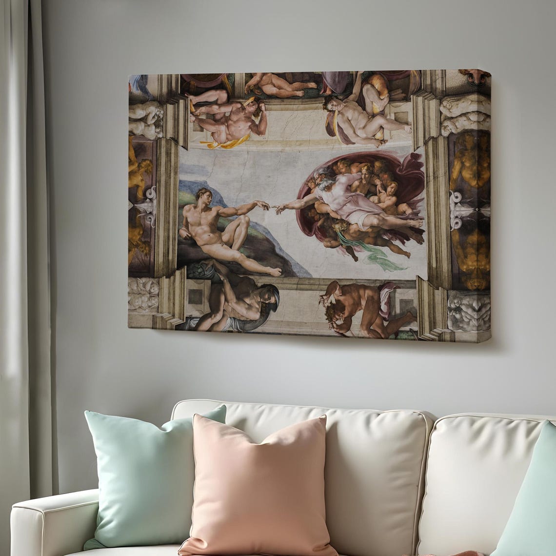 Michelangelo Creation of Adam Sistine Chapel Fresco Classic Art Poster