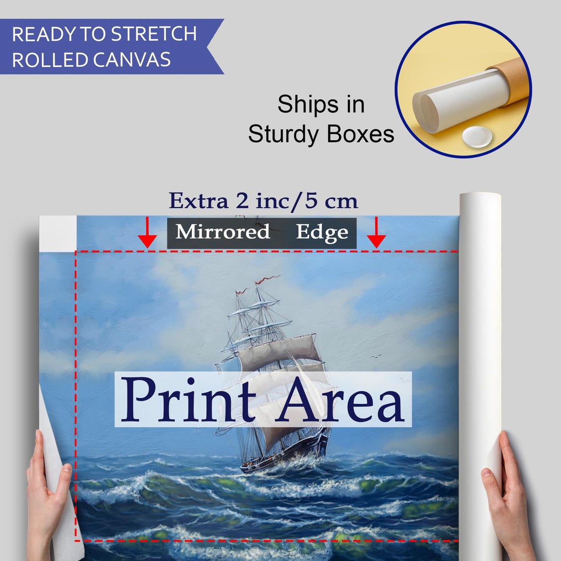 Classic Tall Sailing Ship With Full Sails On Blue Ocean Waves Poster - Image 4