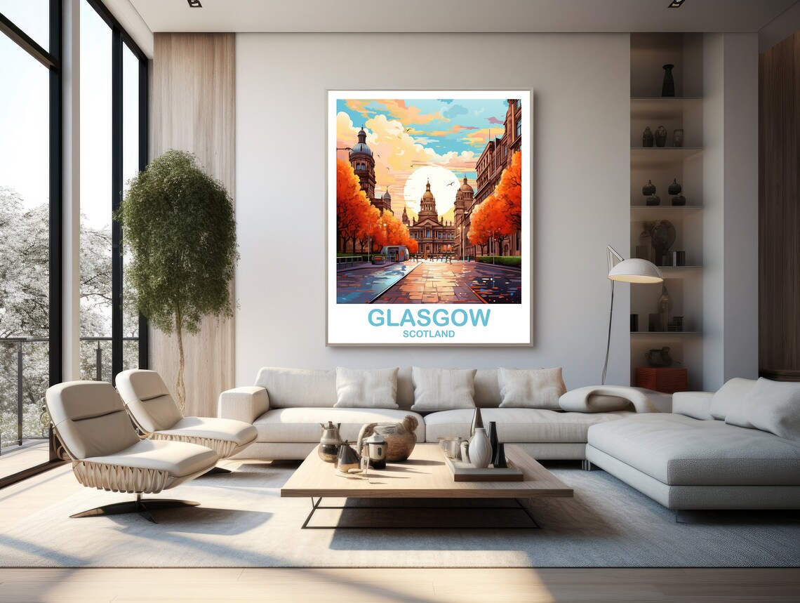Glasgow Travel Poster, Scotland Travel Art - Image 2
