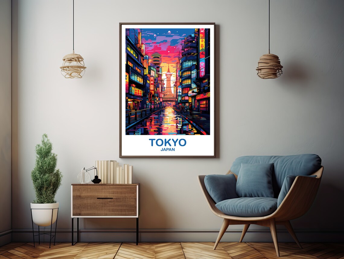 Tokyo Travel Art Tokyo Skyline Japan Wall Art Poster City Skyline Wall Art Travel Art Wall Art Dt2asjato3 - Image 3