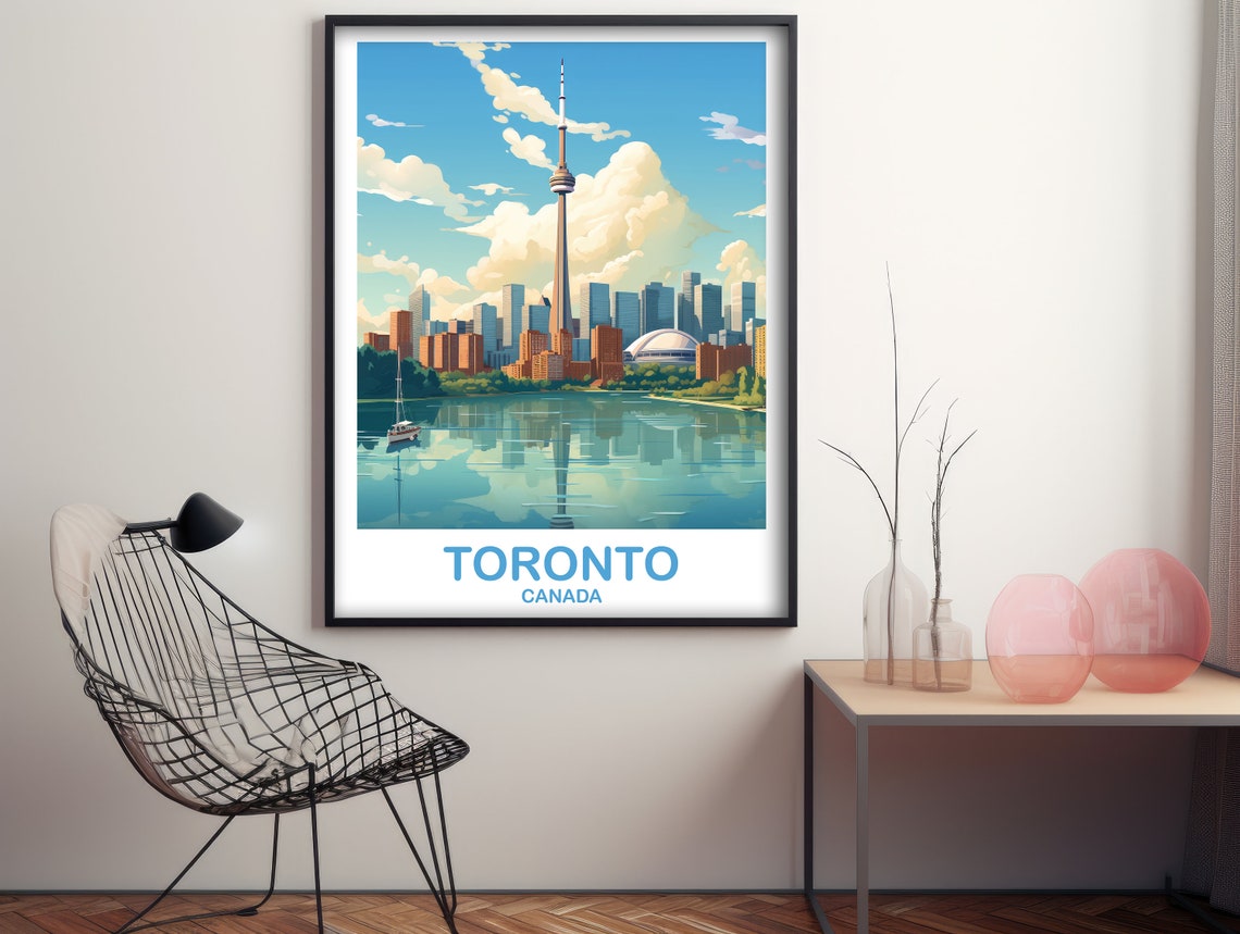 Toronto Travel Wall Print Ontario Travel Wall Art Toronto Wall Art Poster City Skyline Wall Art Lake Ontario T2naonto3 - Image 2