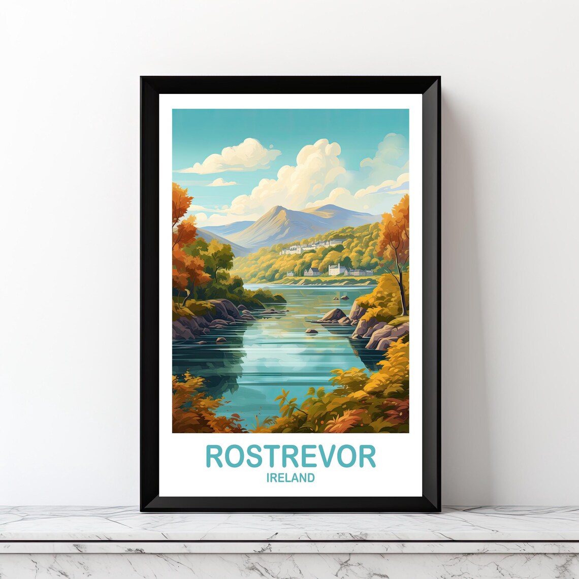 Rostrevor Ireland Travel Poster, Art