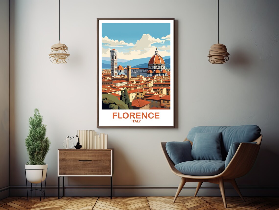 Florence Italy Travel Poster, Florence Travel Art - Image 3
