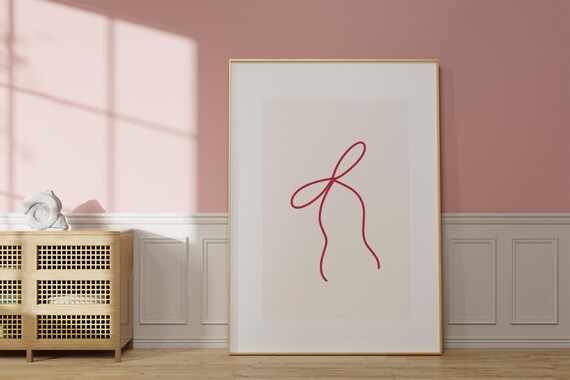Bows Art Bows Print Bows Decor Cute Aesthetic Pink And Red Bright Colors Print Instant