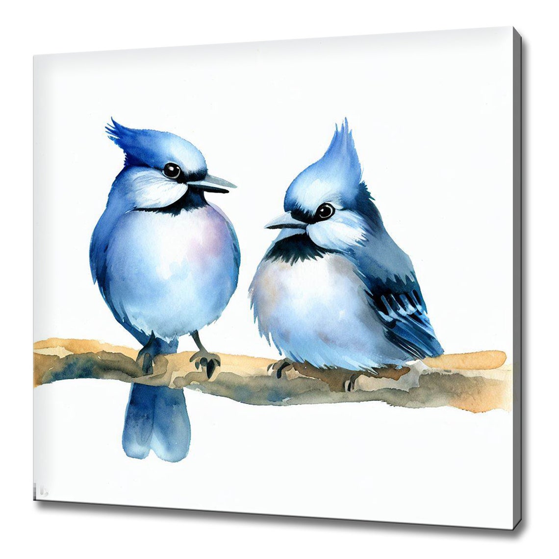 Cute Watercolor Birds Owls Bats 9 Panel Kids Nursery Decor Wall Art - Image 3