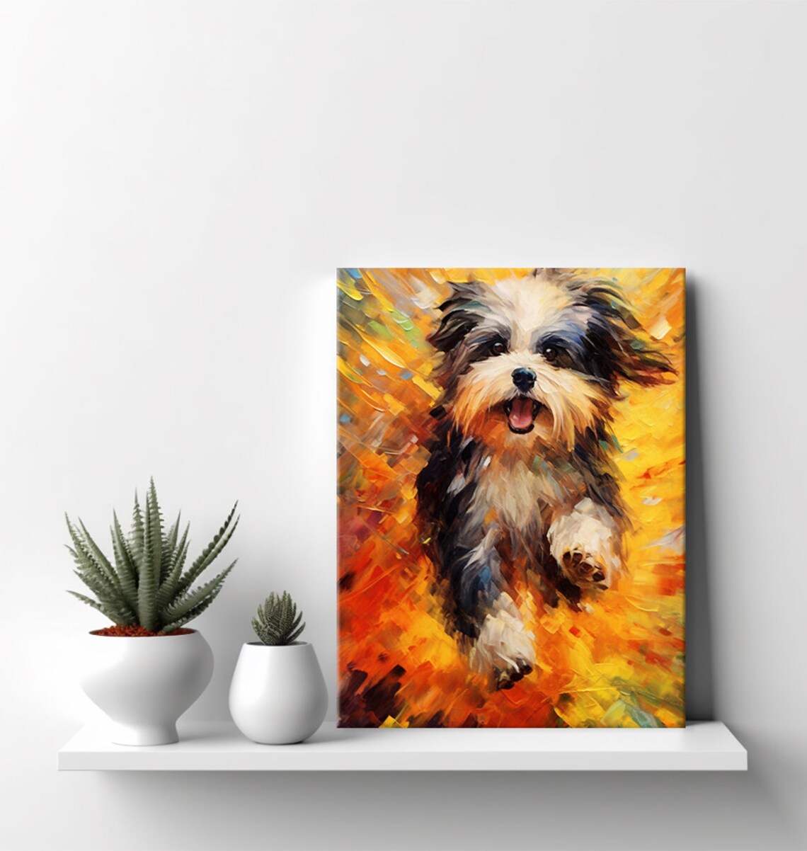 Shih Tzu Dog Portrait Art Print, Pet Wall Decor
