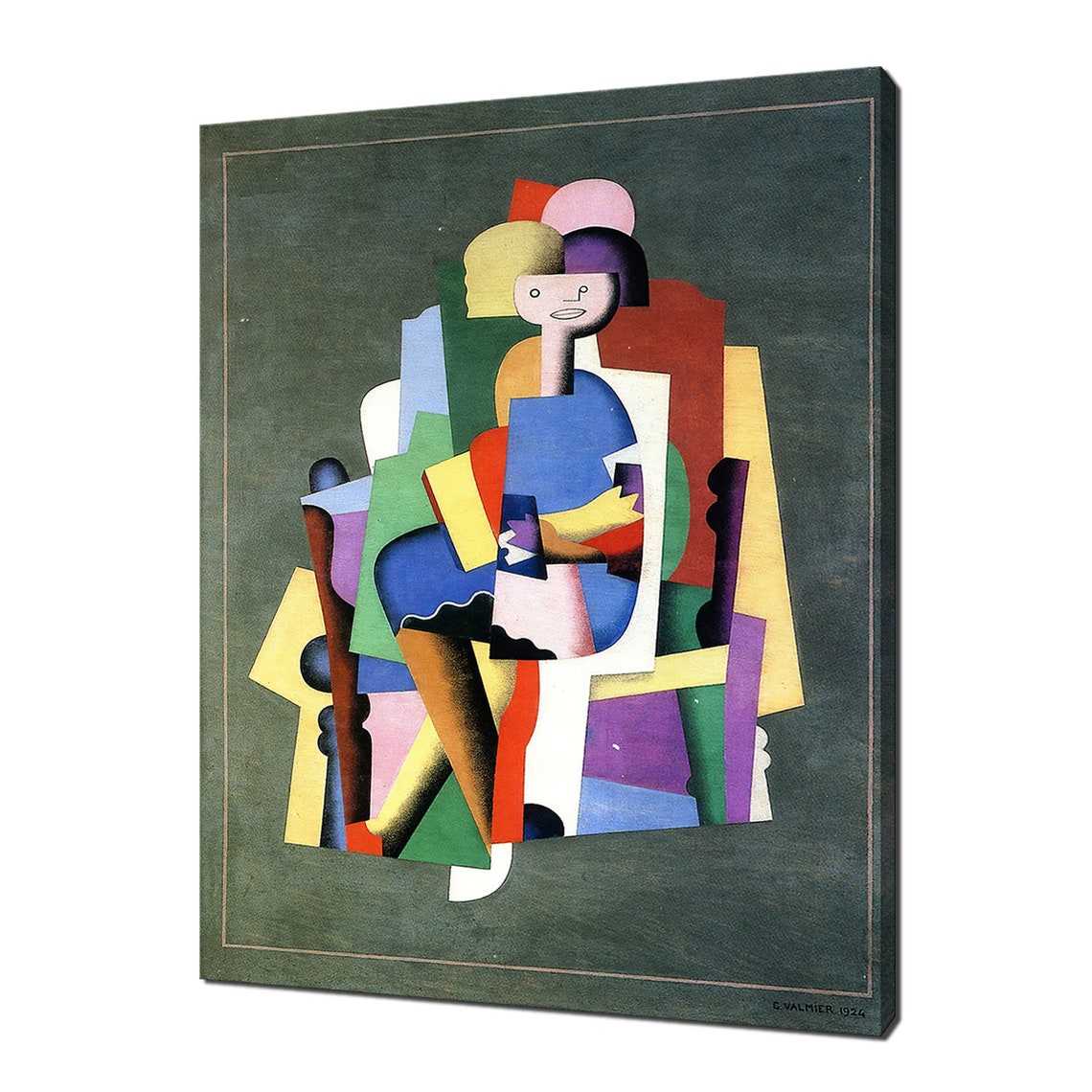 Georges Valmier 1924 Cubist Seated Figure Colorful Abstract Art Print