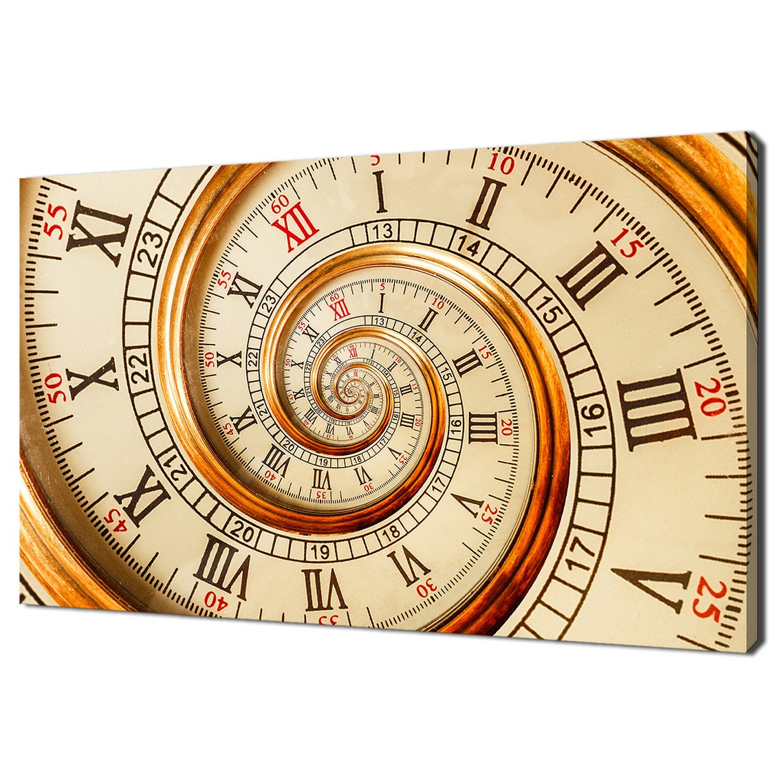 Antique Clock Faces Golden Spiral Vintage Roman Numeral Wall Art