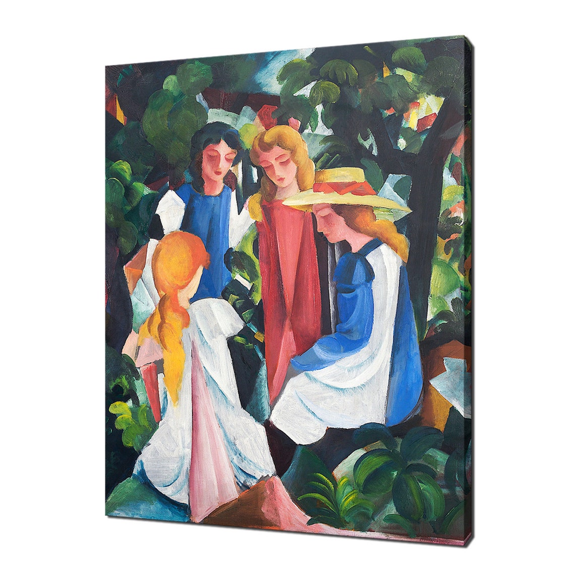 Four Girls by August Macke 1913 Expressionist Painting Art Print