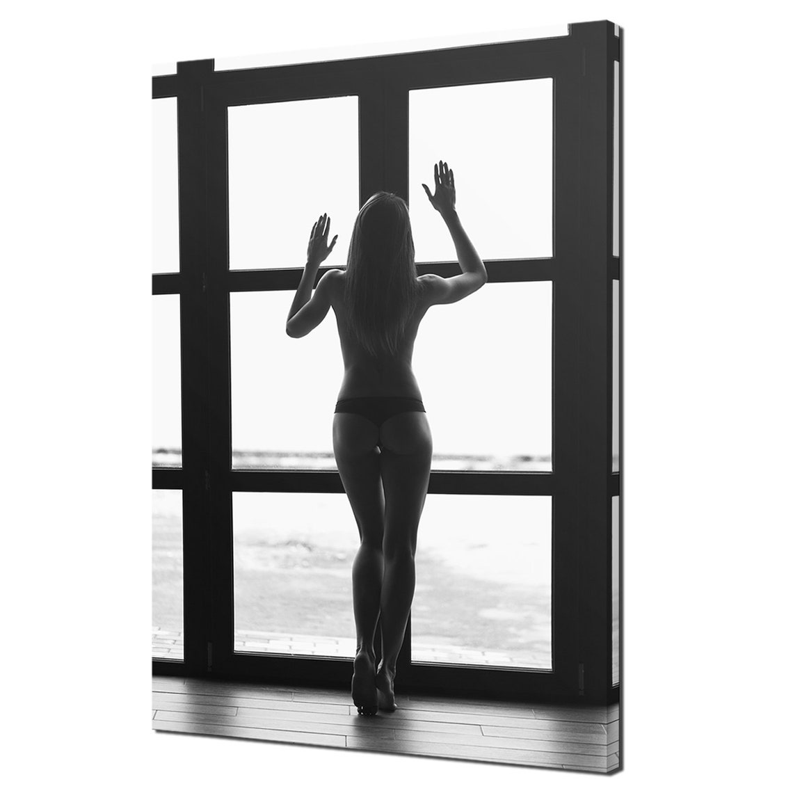 Black And White Woman Silhouette At Window Fine Art Photography Print