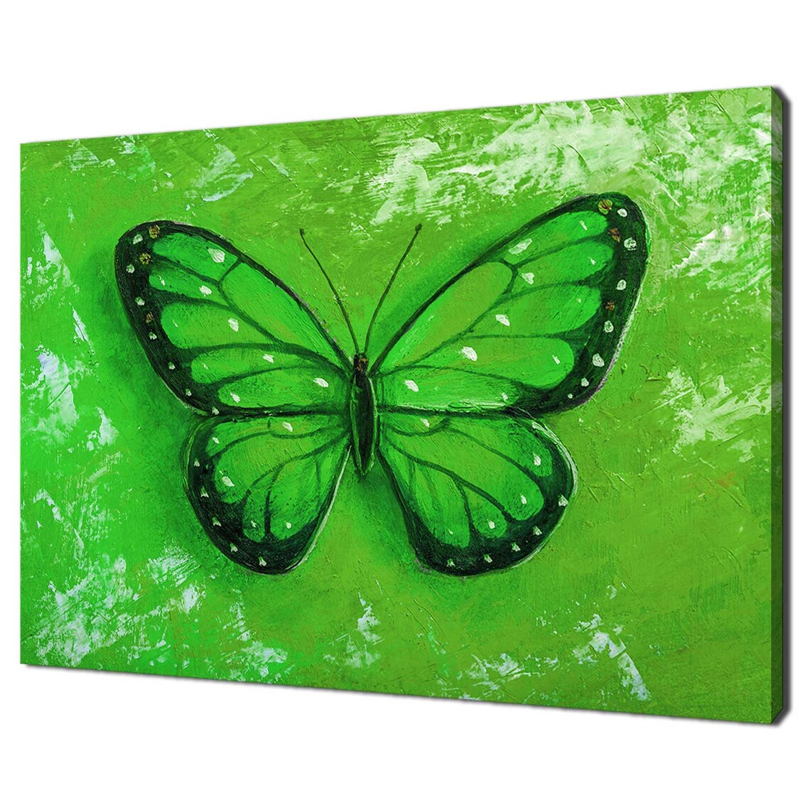 Blue Butterfly Bold Cobalt Wings Textured Oil Painting Wall Art Poster - Image 2