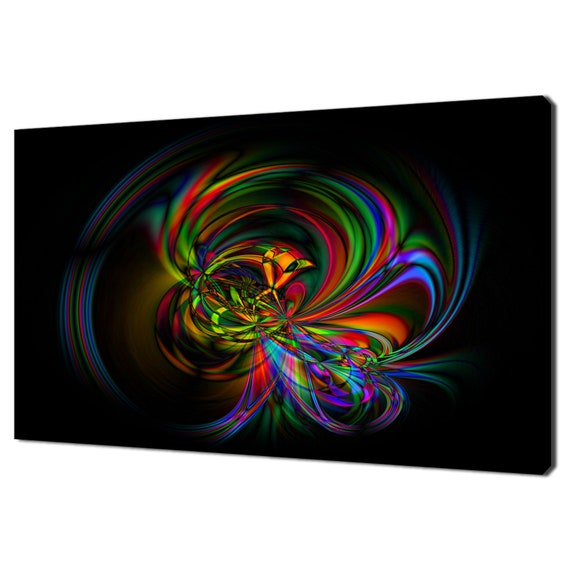 Rainbow Colourful Abstract Swirls Modern Design Home Decor Print Wall Art Wall Hanging