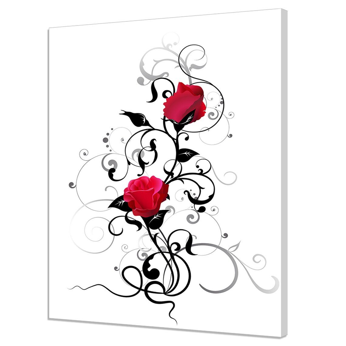 Red Rose Abstract Modern Floral Home Decor Art Print