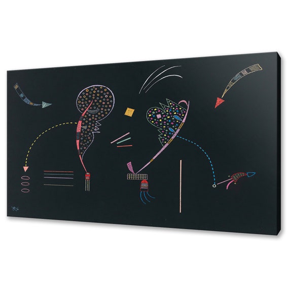 Wassily Kandinsky Deux Ctes 1938 Classic Design Abstract Decor Reproduction Print Wall Art Picture