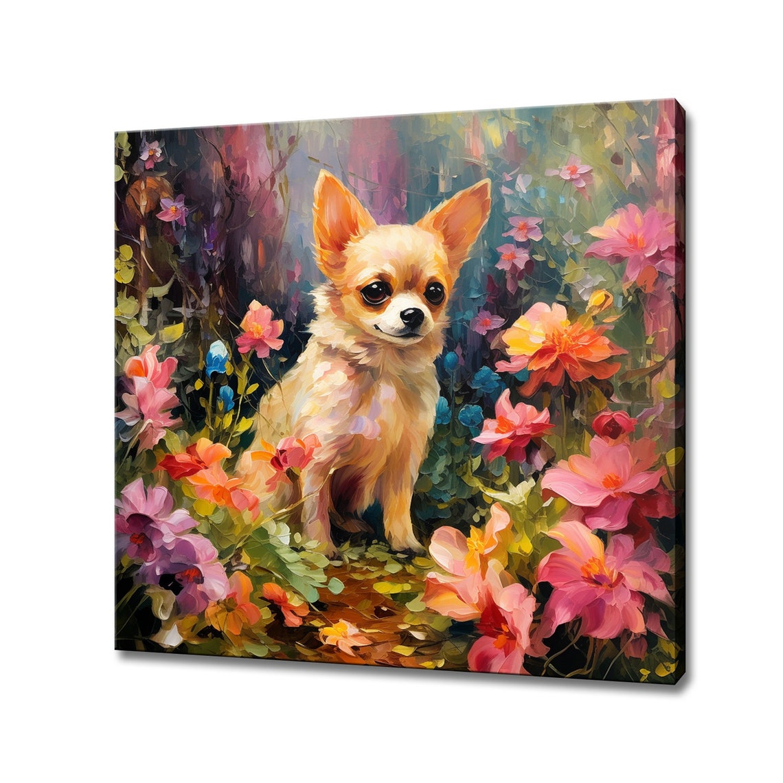Cute Chihuahua Dog Animal Print Gift For Chihuahua Dog Lover Colourful Dog Portrait Painting Print Chihuahua Dog Pet Wall Art