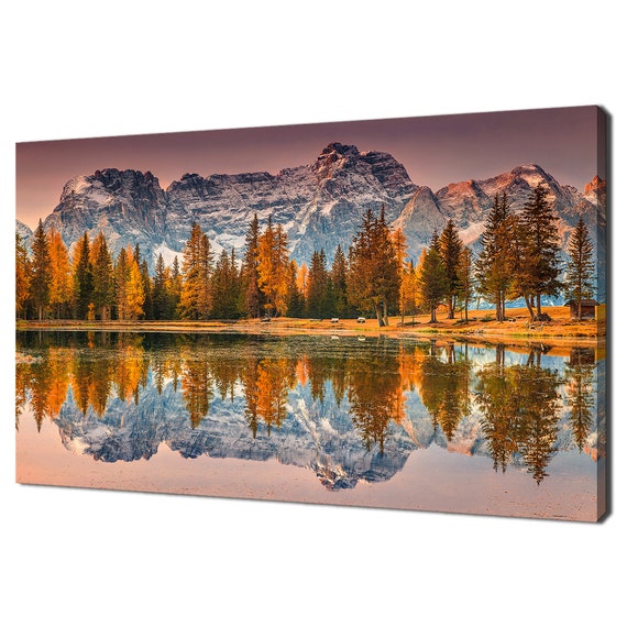 Magical Antorno Lake Dolomites Sunset Modern Design Home Decor Print Wall Art Picture