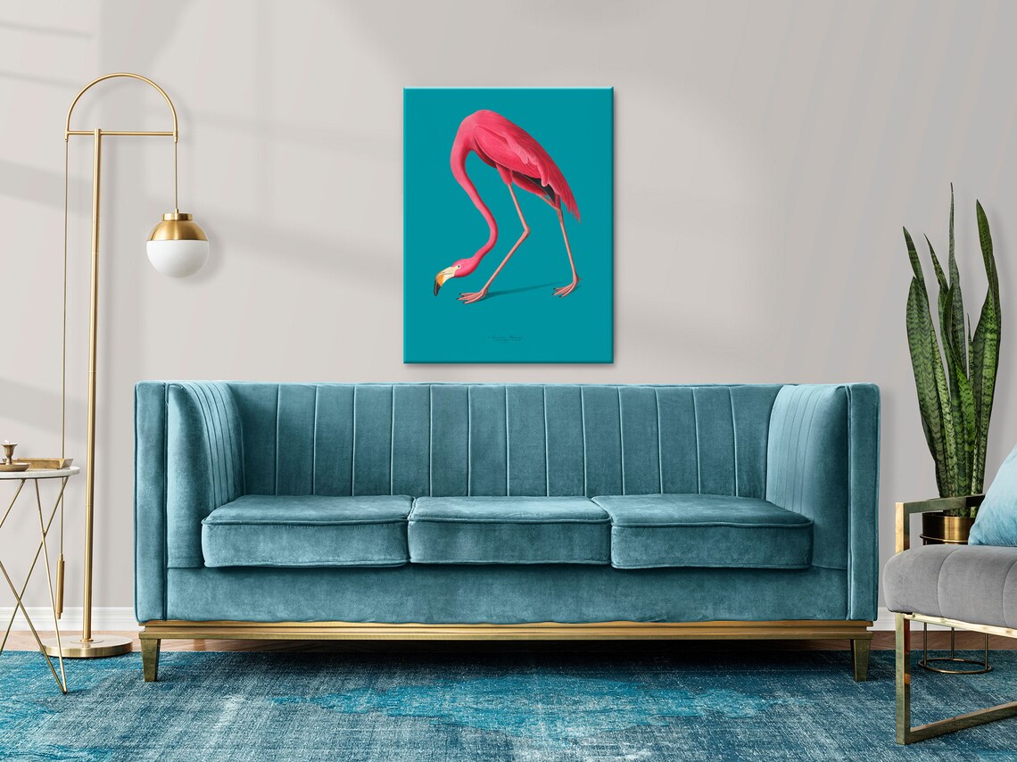 American Flamingo Vintage Audubon Style Bird Illustration Art Print - Image 2