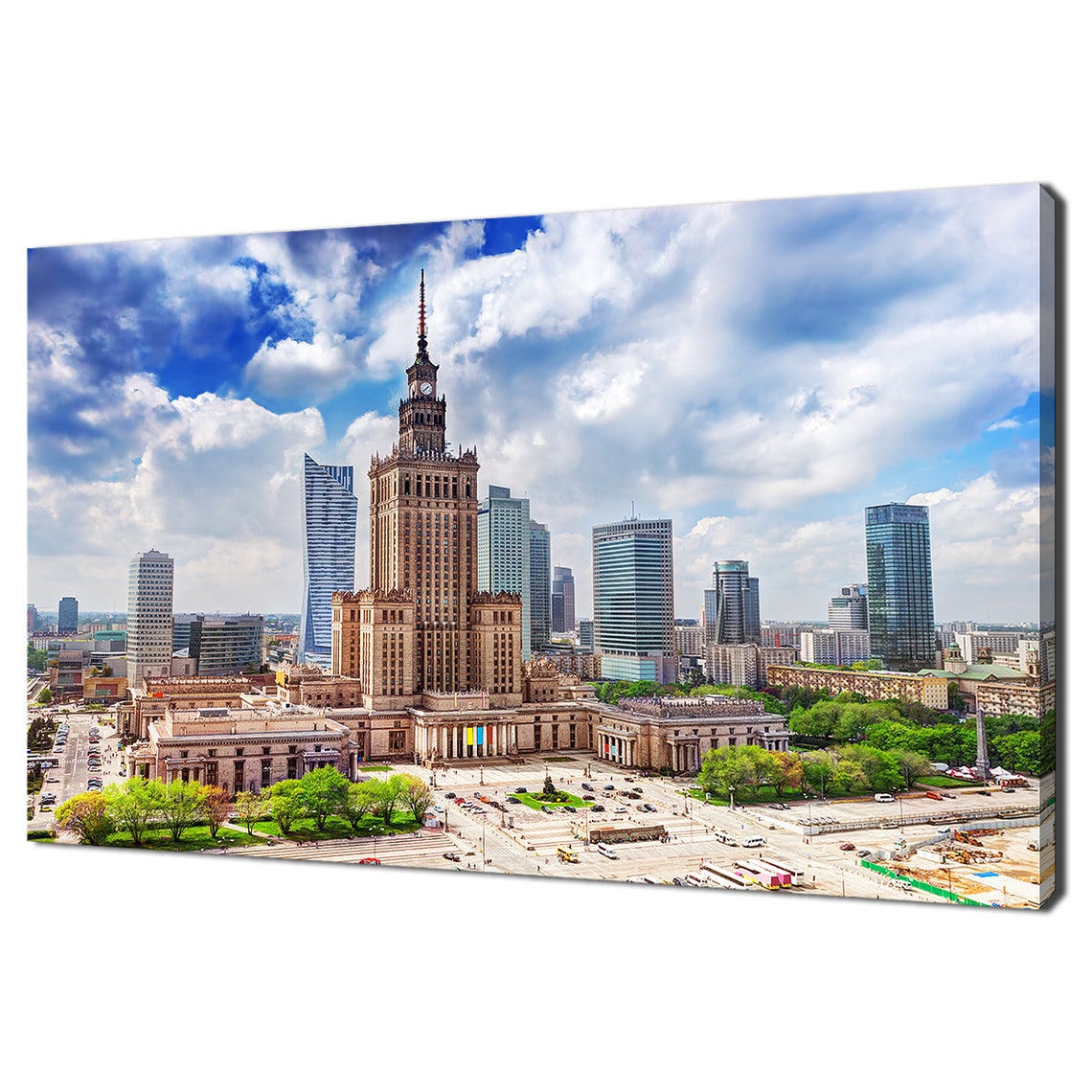 Warsaw Warszawa Poland Palace Of Culture And Science Business Skyscrapers Modern Design Home Decor Print Wall Art Picture