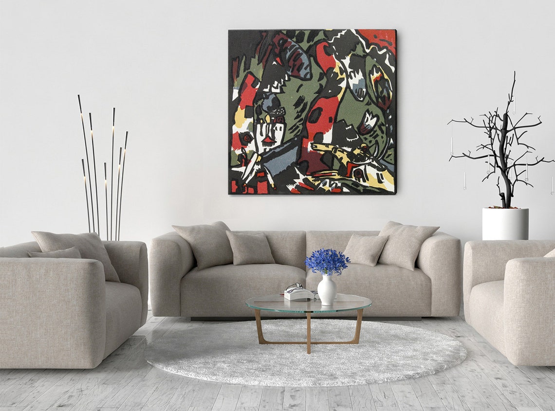 Wassily Kandinsky Bogenschtze The Archer 1908 Colourful Modern Design Abstract Decor Reproduction Print Wall Art Picture - Image 2