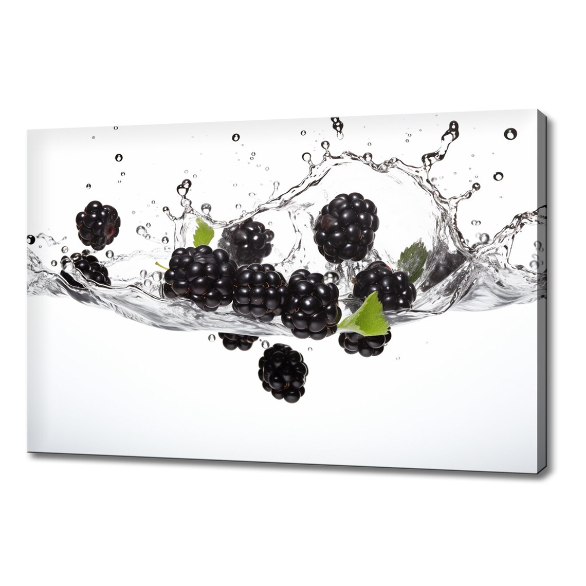 Blackberry Fruit Water Splash, Kitchen Wall Art