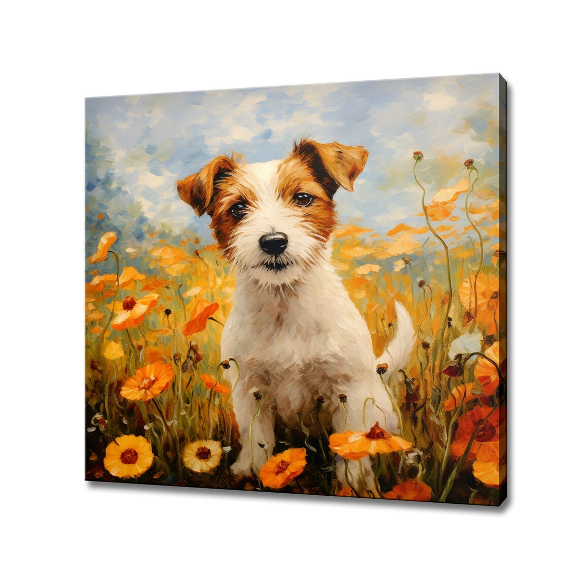 Beautiful Jack Russell Dog Print Gift For Jack Russell Dog Lover Colourful Dog Portrait Painting Print Dog Pet Wall Art