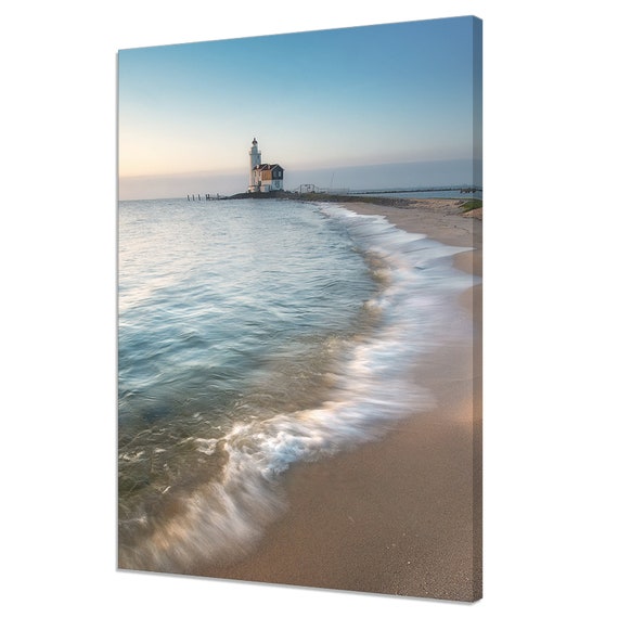 Lighthouse Blue Seascape Waves Beach Modern Design Home Decor Print Wall Art Picture