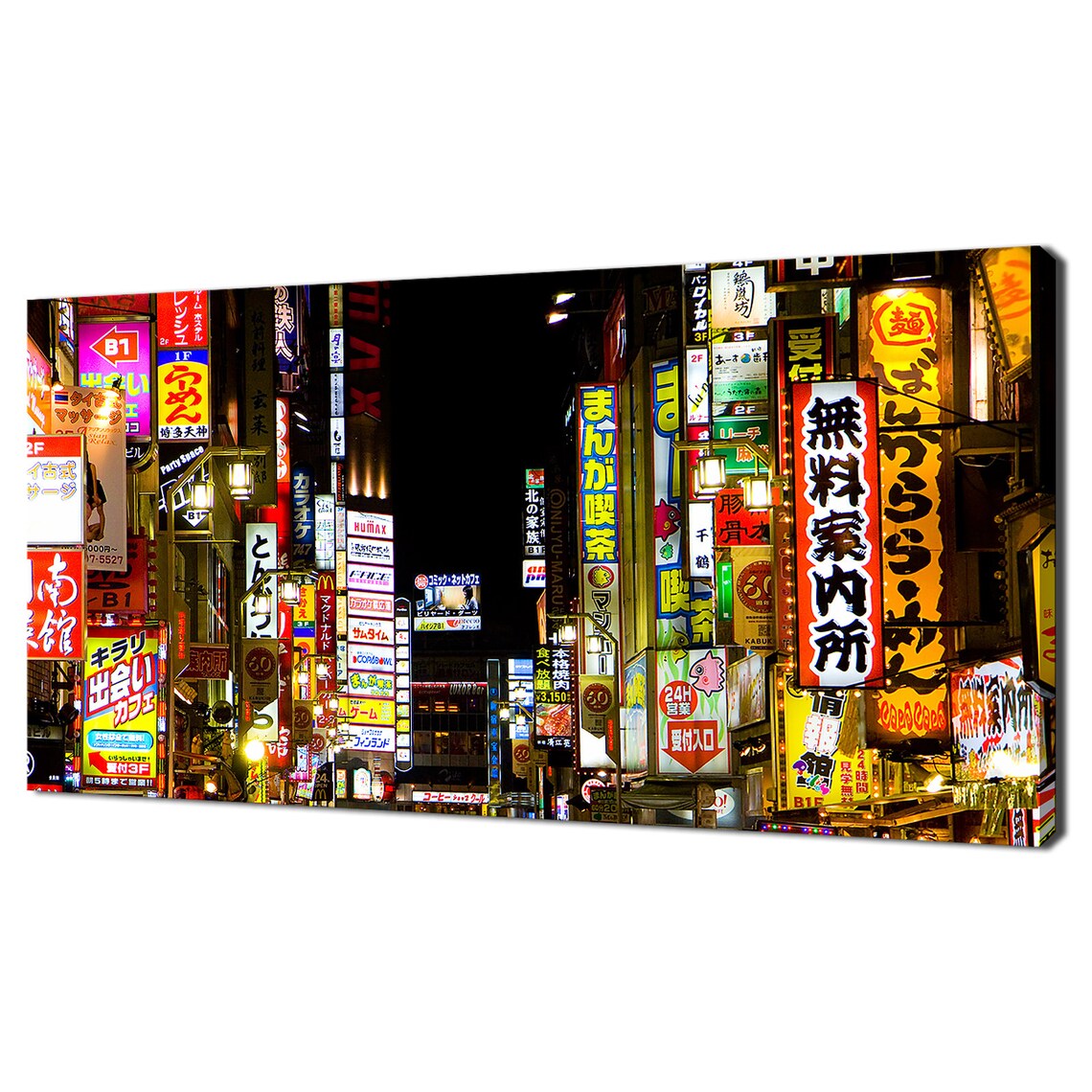 Tokyo Japan Neon Signs Night Street Vibrant City Lights Travel Poster