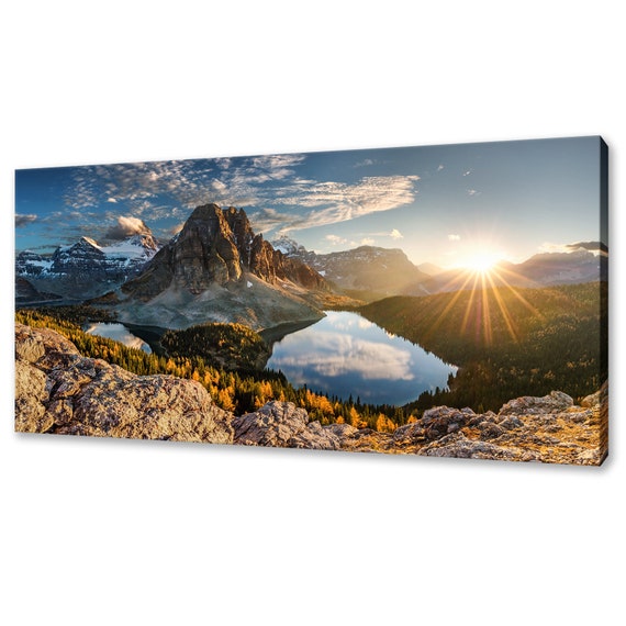 Sunset Over Cerulean Lake Magog Canada Modern Design Home Decor Print Wall Art Picture