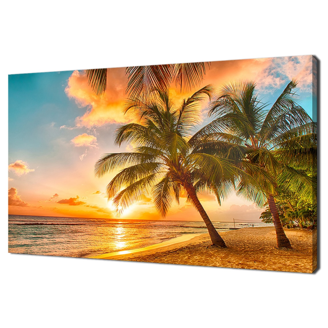 Barbados Sunset Over Caribbean Sea, Modern Art Print