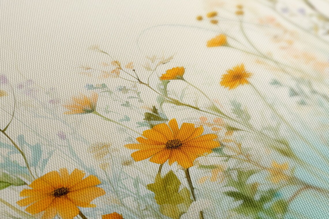 Spring Wildflowers Field Meadow Watercolor Art Print - Image 3