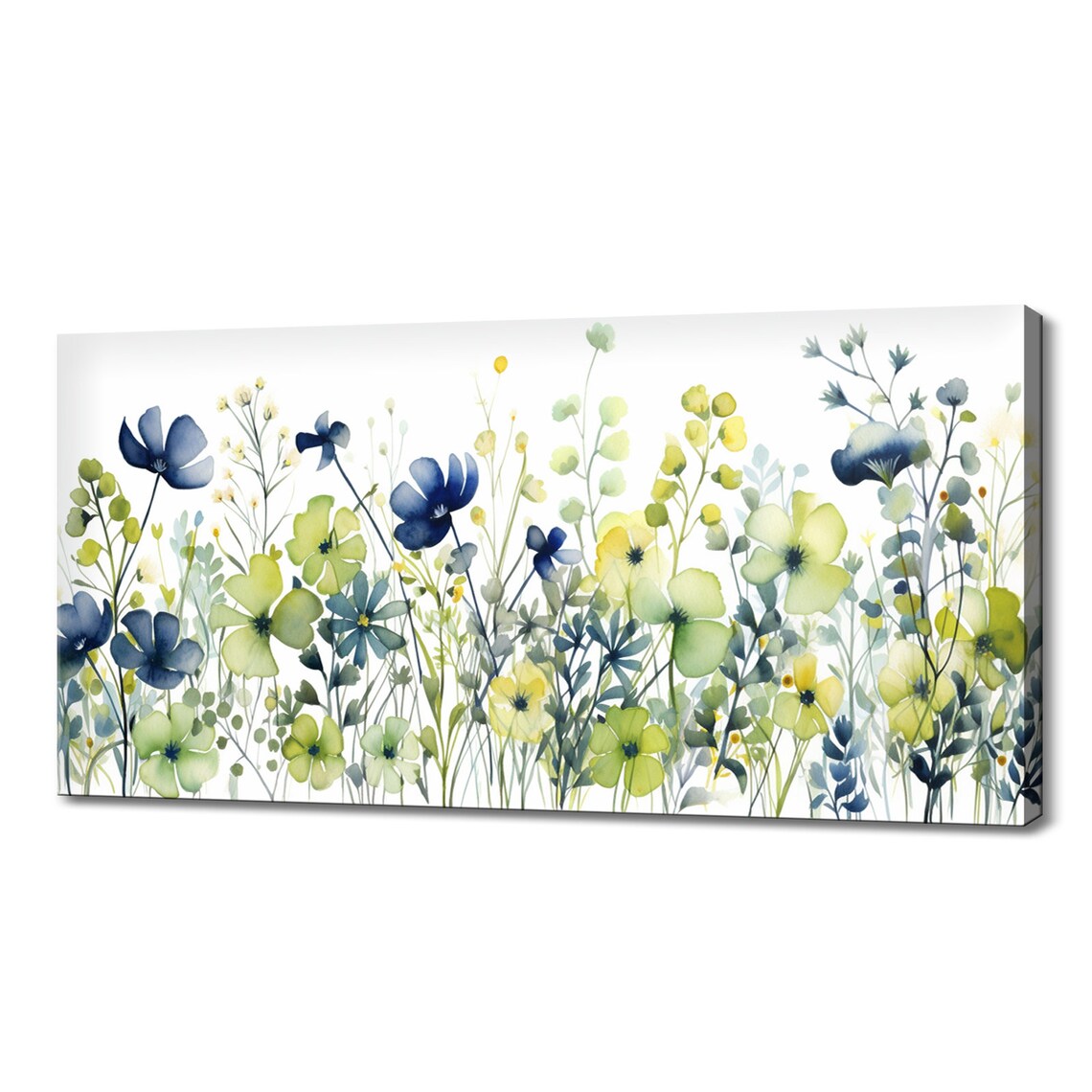 Spring Wildflowers Meadow Watercolor Art Print