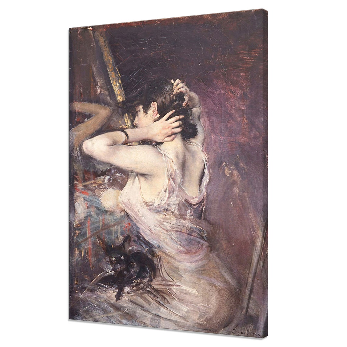 La Toilette Giovanni Boldini Reproduction Vintage Painting Print Antique Female Portrait Fine Art Victorian Oil Paint Print