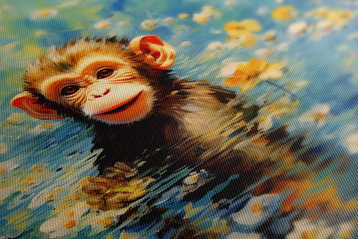 Monkey Having A Bath, Gift for Monkey Lover - Image 2