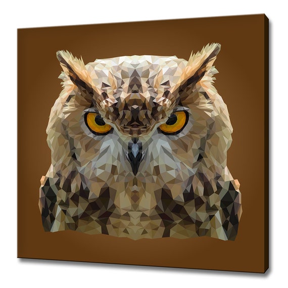 Abstract Low Poly Owl Bird Geometric Animal Modern Design Home Decor Print Wall Art Picture Wall Hanging