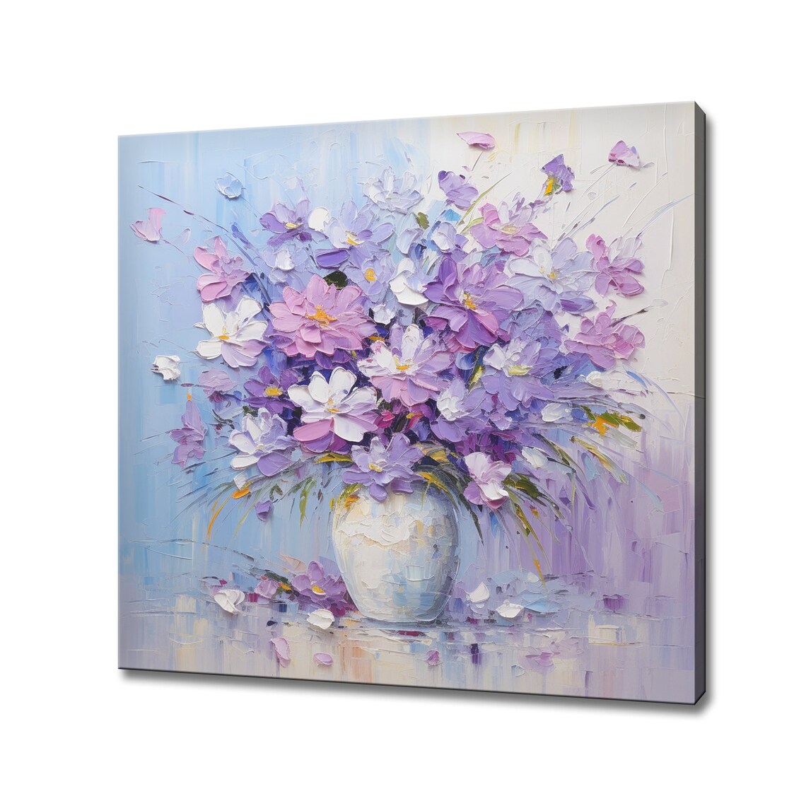 Purple Lilac Bouquet, Oil Painting Style Art Print
