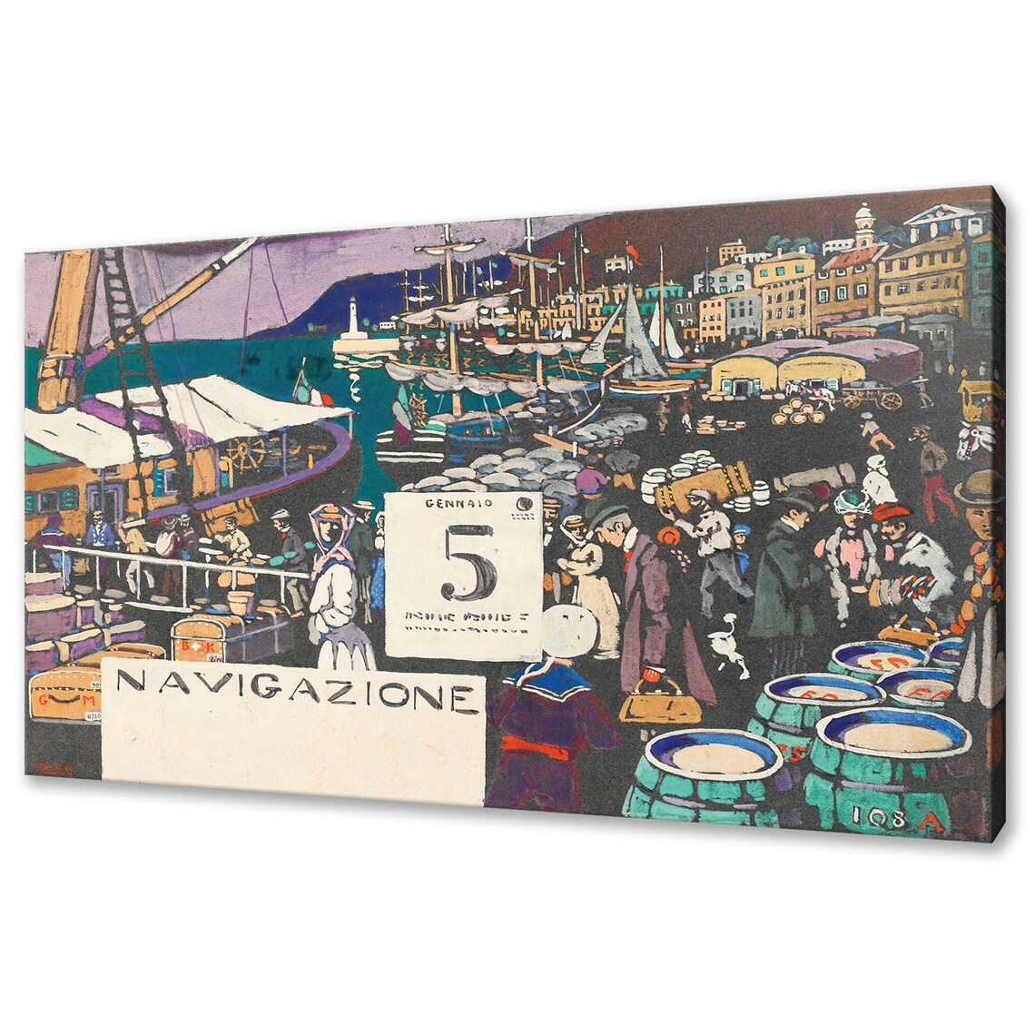 Kandinsky Navigazione Ship Poster 1906 Harbor Scene Art Reproduction Print