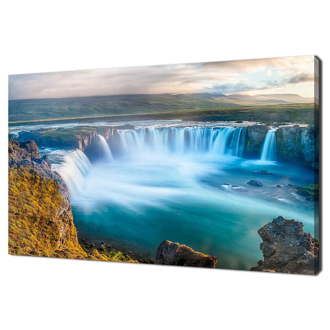 Godafoss Beautiful Waterfall In Iceland Art Print