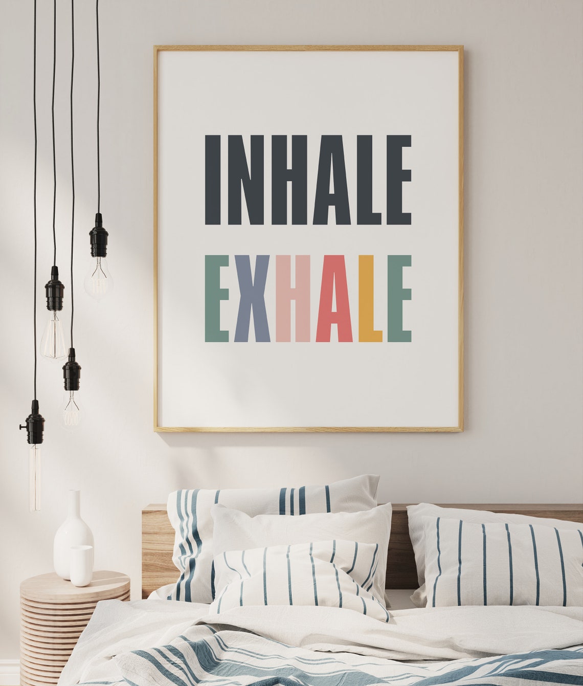 Inhale Exhale Colorful Typography Meditation Poster Art Decor - Image 4