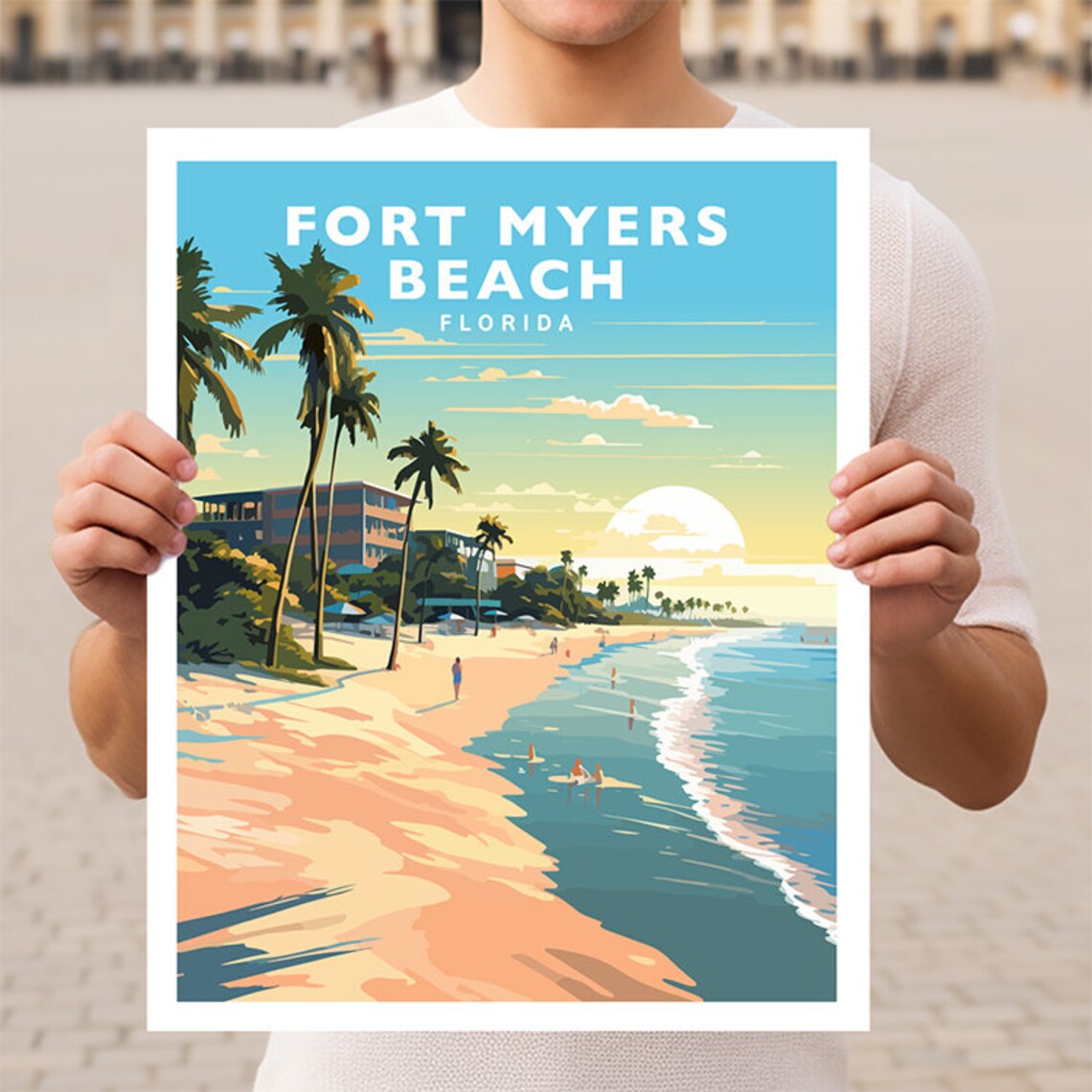 Fort Myers Beach Florida Travel Poster Print