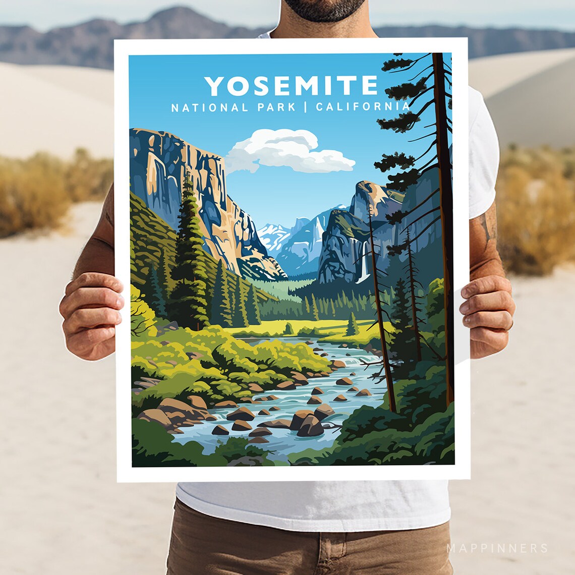 Yosemite National Park Hiking Wall Art Print