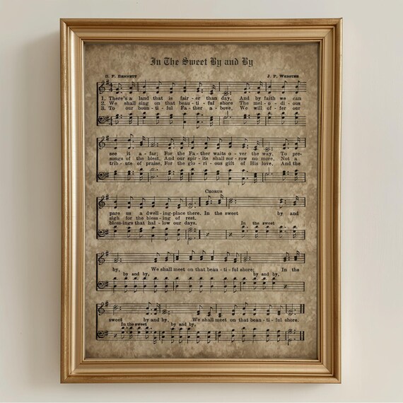 In the Sweet By and By Vintage Christian Hymn Sheet Music Wall Art