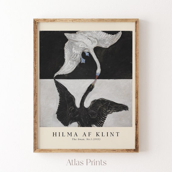 Hilma Af Klint Print Klint Swan No1 Abstract Wall Art Minimalist Exhibition Poster Modern Gallery Wall Decor