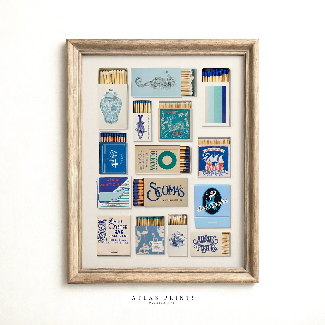 Vintage Matchbox Collection Retro Hotel Restaurant Match Art Poster