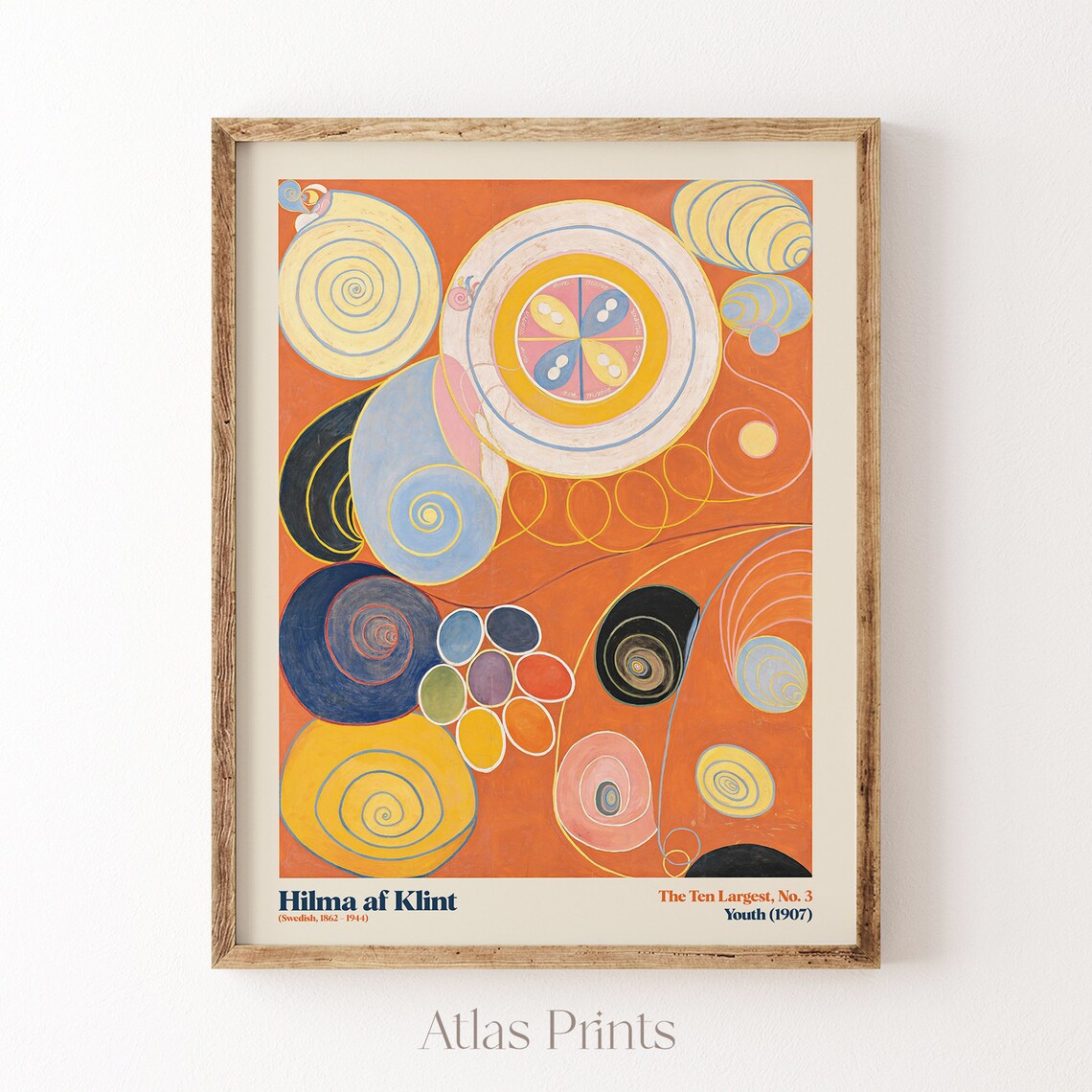 Hilma af Klint The Ten Largest No 3 Youth 1907 Orange Spiral Poster