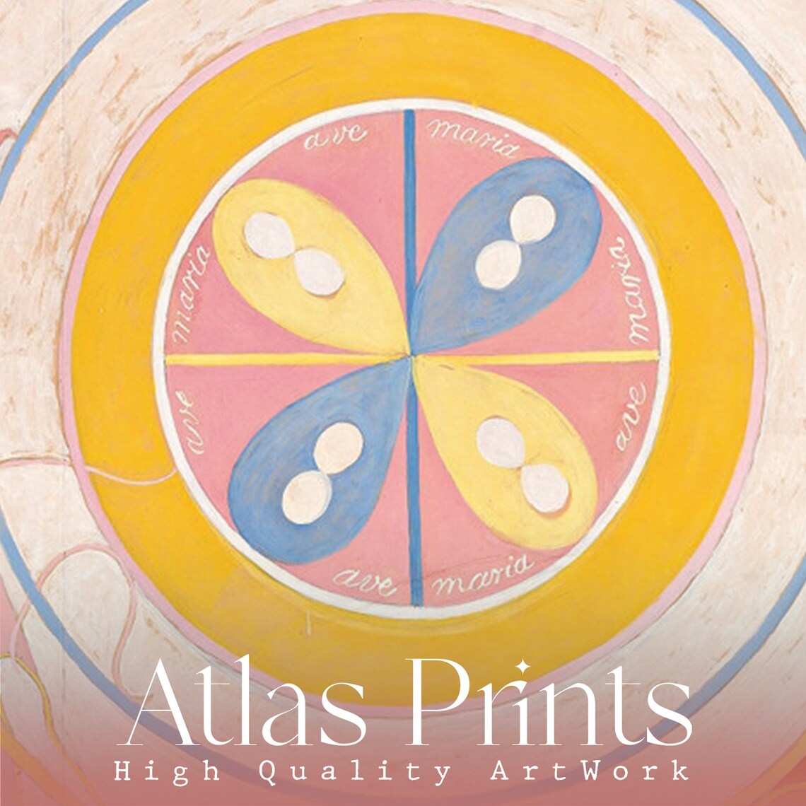 Hilma af Klint The Ten Largest No 3 Youth 1907 Orange Spiral Poster - Image 3