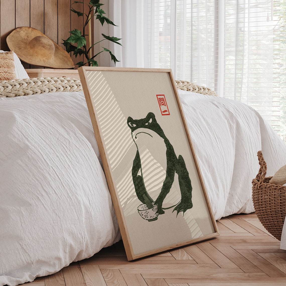 Matsumoto Hoji Green Frog Art Print Hoji Vintage Toad Painting Poster Japanese Woodblock Painting Wabi Sabi Wall Art - Image 5