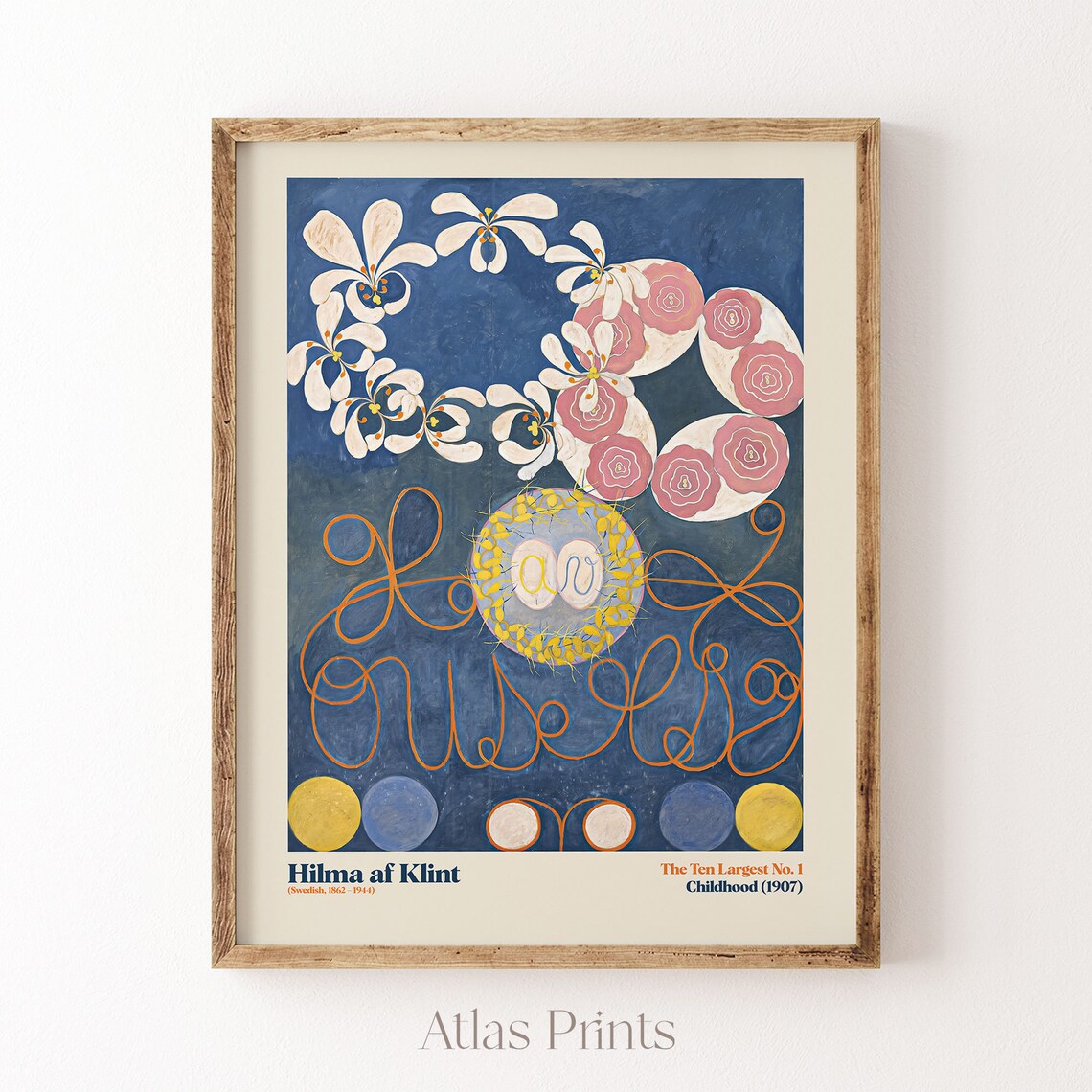 Hilma af Klint The Ten Largest No 1 Childhood 1907 Blue Floral Poster