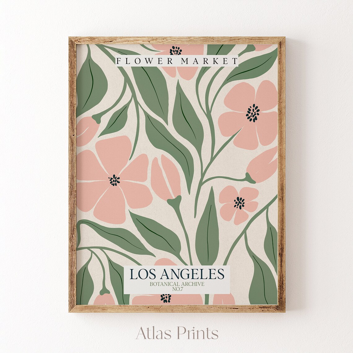 Flower Market Print Los Angeles Flower Market Poster Los Angeles Wall Art Floral Bedroom Wall Decor