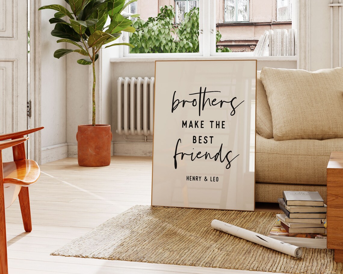 Brothers Make the Best Friends Personalized Art Print - Image 2