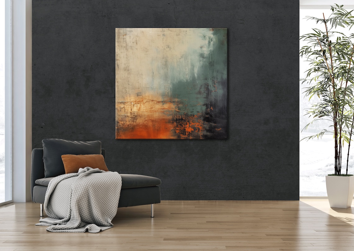 Original Abstract Painting, Gold Leaf Accents - Image 2